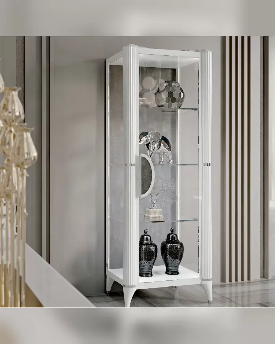Ellipse One-Door Glass Cabinet by Francesco Pasi, Ellipse glass display cabinet