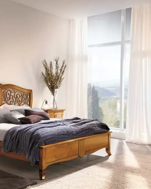 New Deco Fretworked Bed by Francesco Pasi, New Deco bed with leather headboard