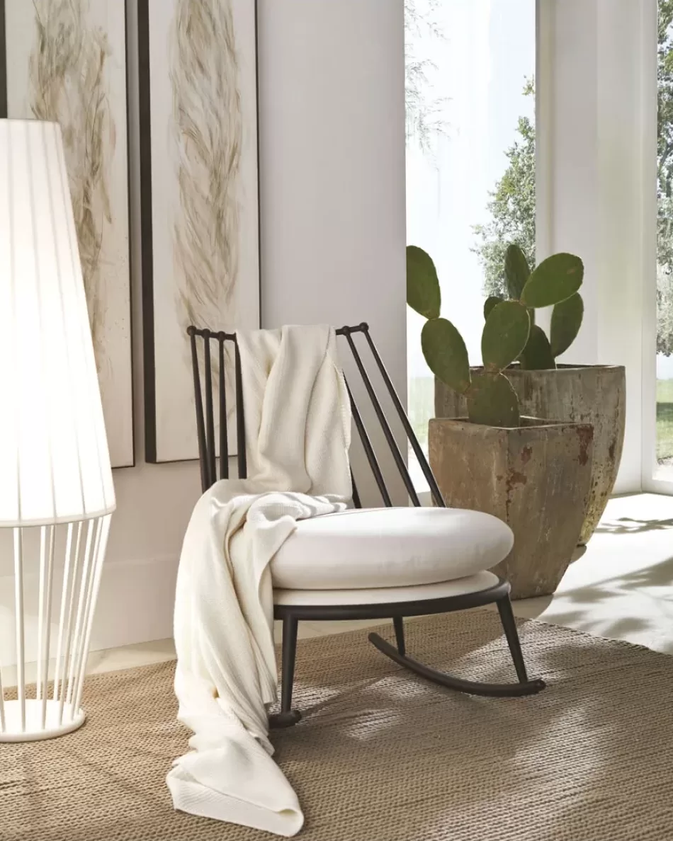 Aurora Iron Back Rocking Chair by Cantori, a modern rocking armchair