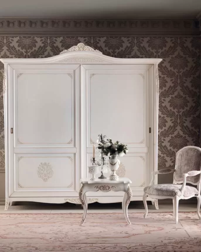 Gran Guardia Wardrobe, 2 Sliding Doors, Wood Panels by Francesco Pasi, Italian wardrobe for the bedroom