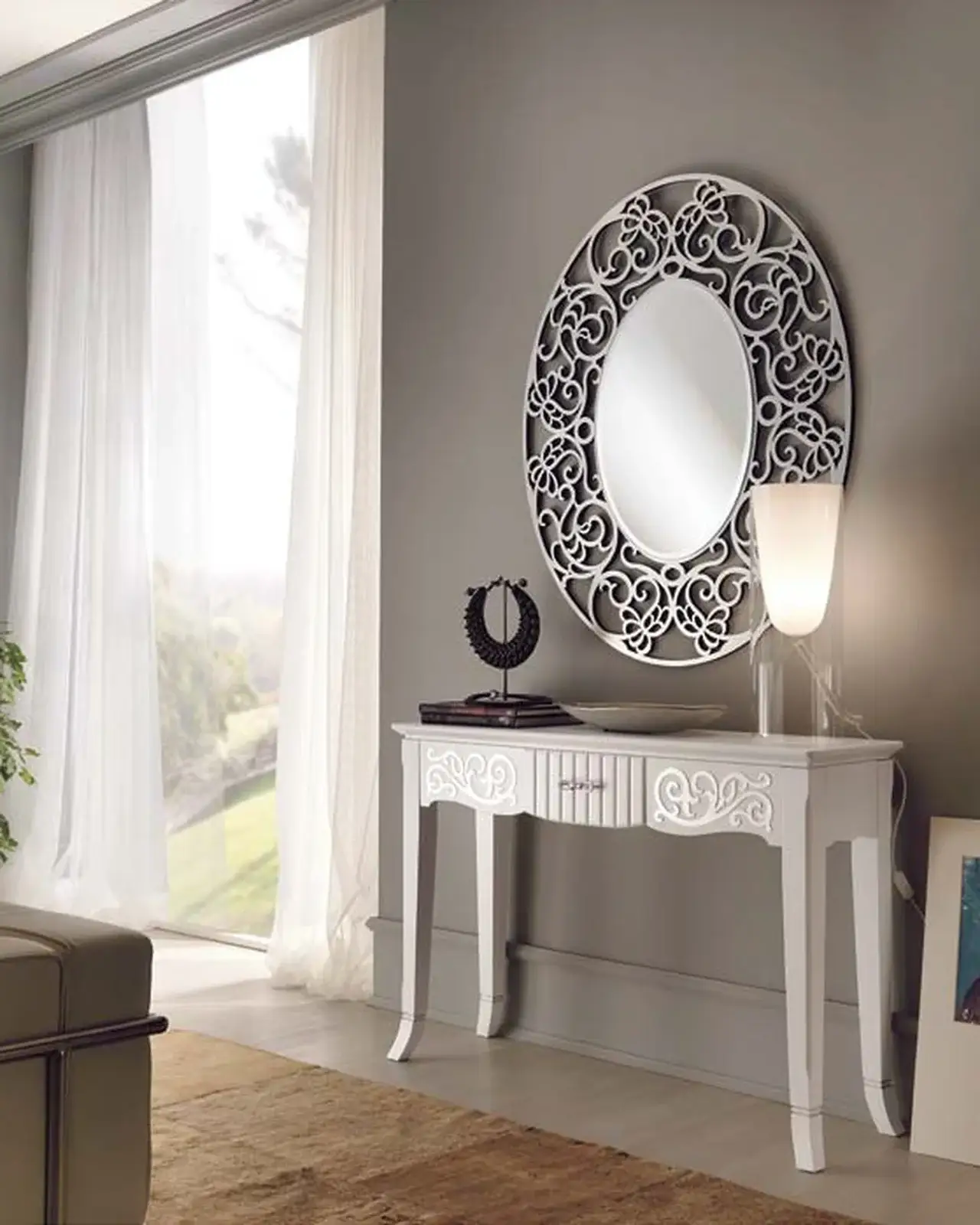 New Deco Console with Natural Panels by Francesco Pasi, Italian console table for a study