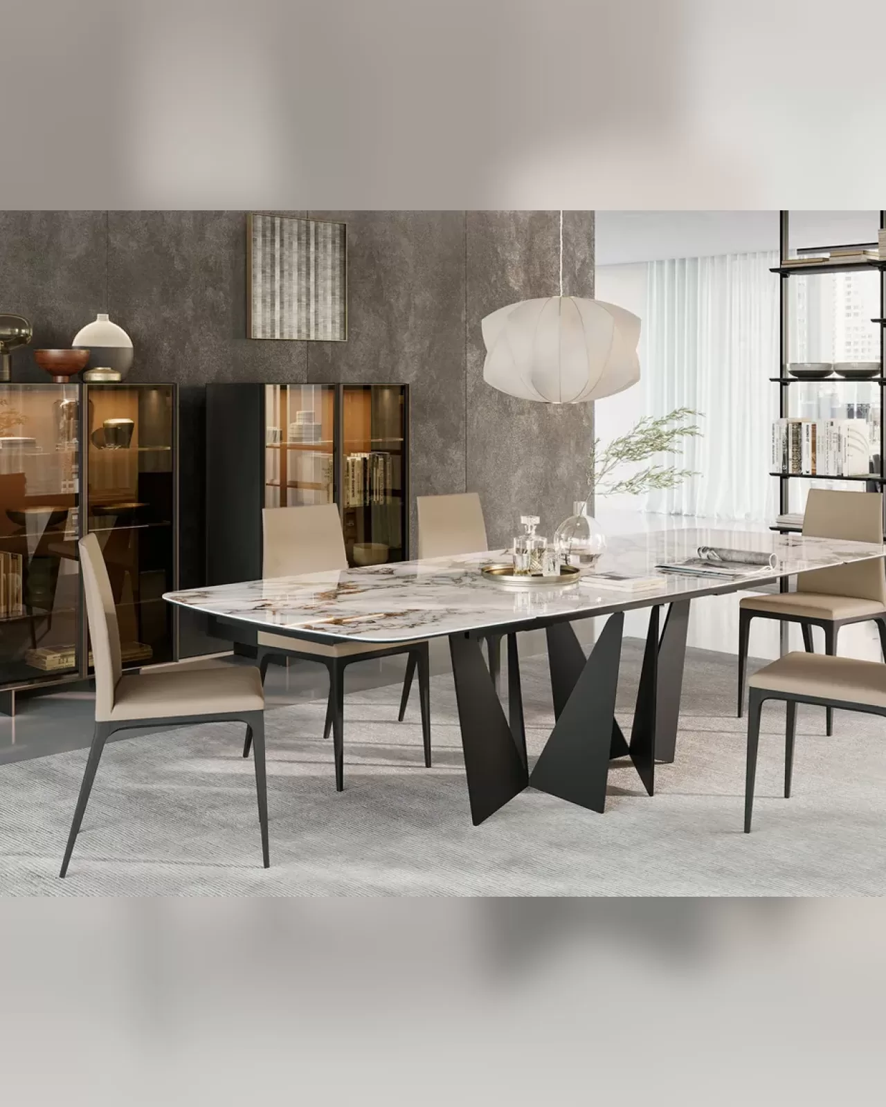 Tavolo da pranzo Eiffel di Dall'Agnese, tavolo da pranzo italiano contemporaneo