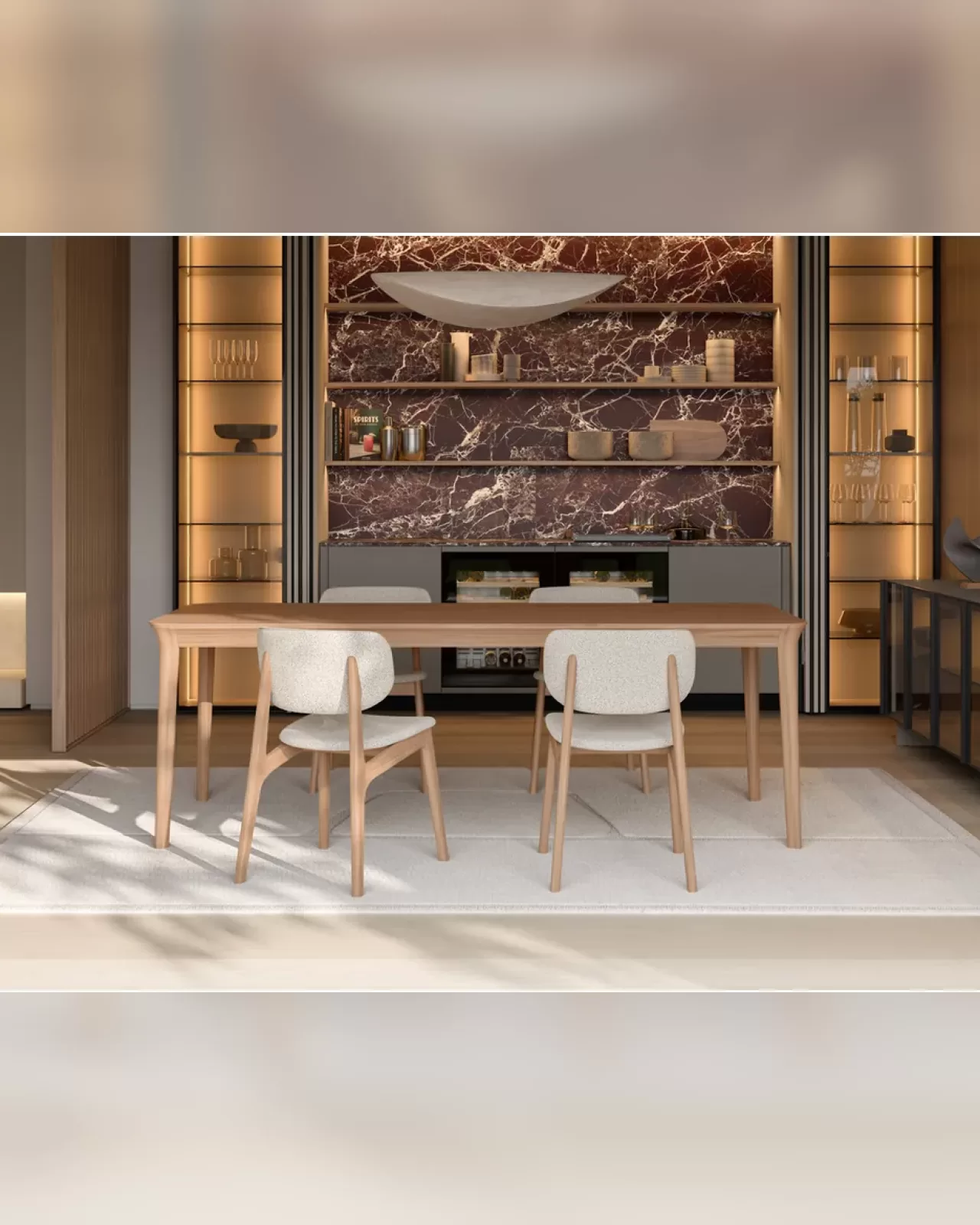 Tavolo da pranzo Smooth di Dall'Agnese, tavolo da pranzo italiano contemporaneo