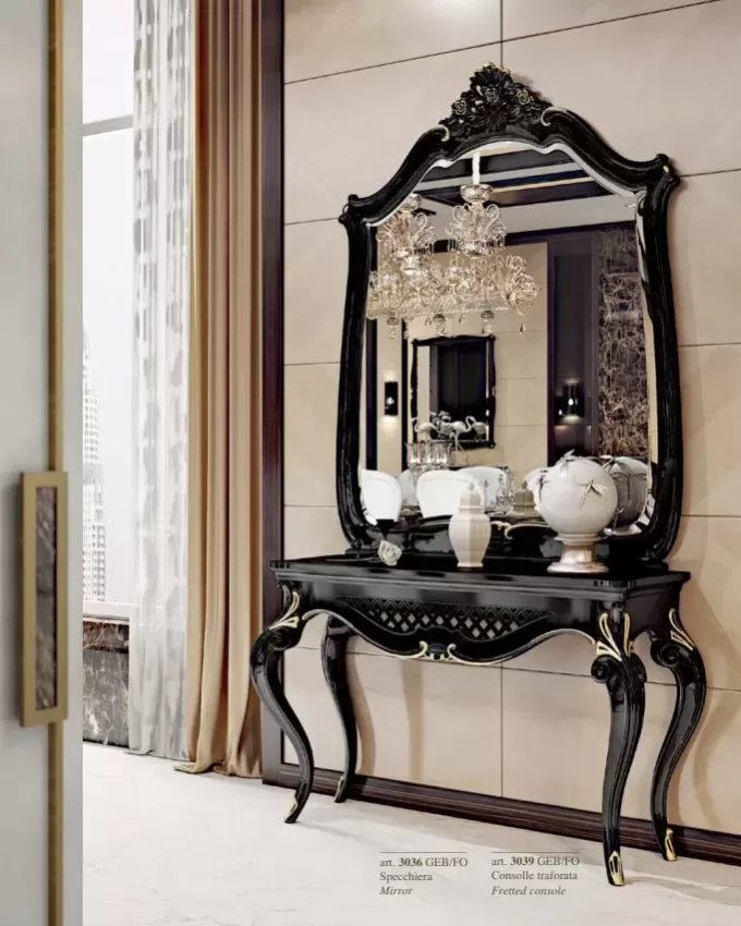 Opera Shaped Mirror, mirror above a bedroom dresser