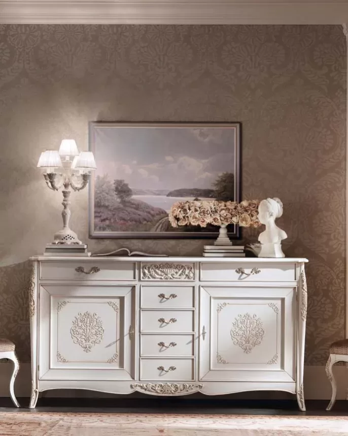 Gran Guardia Large Sideboard, 2 Doors, 7 Drawers by Francesco Pasi, Gran Guardia classic living room