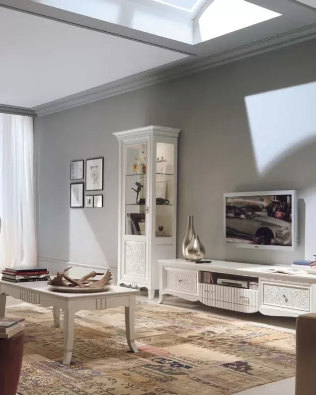 New Deco TV Base with Baskets and Drawer by Francesco Pasi, classic TV unit