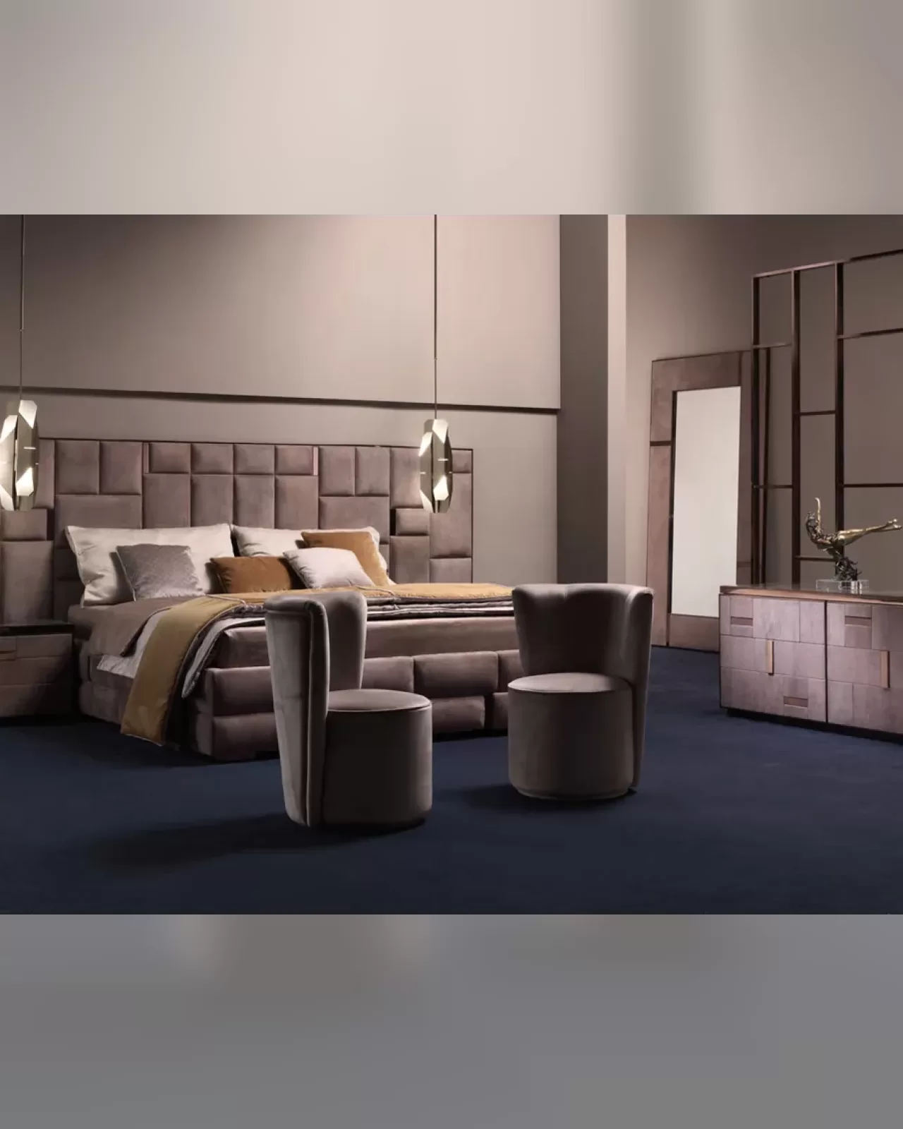Cromo Bed, Epoque Italian furniture