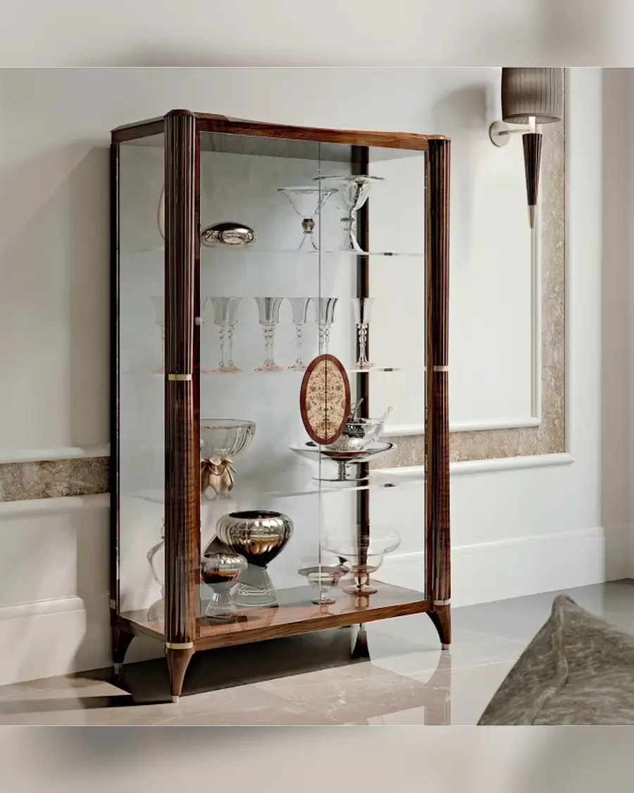 Ellipse Two-Door Glass Cabinet, Francesco Pasi Italian furniture