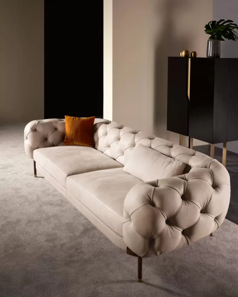 Atenae Sofa by Cantori, Italian leather sofa for a luxury living room