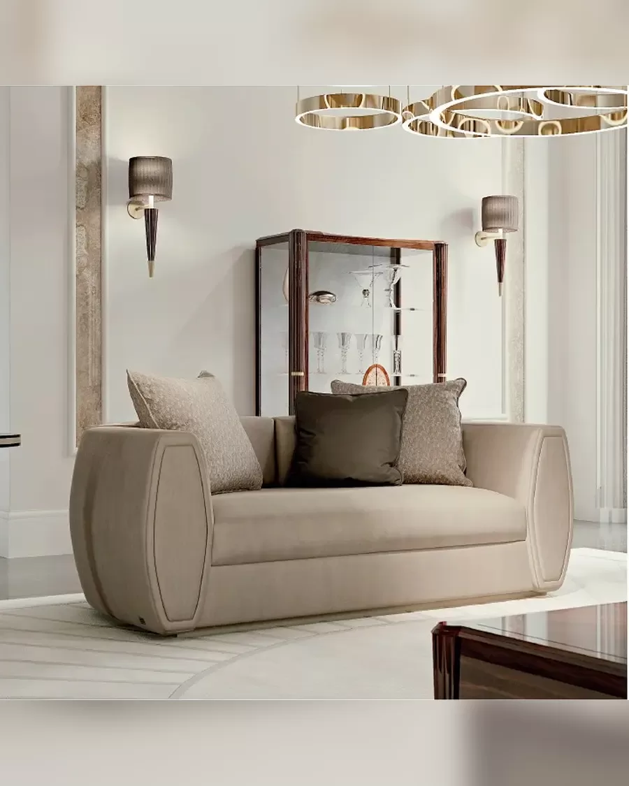 Ellipse Sofa with Rounded Arms, Italian sofa by Francesco Pasi