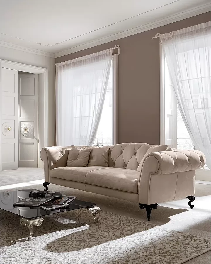 George Sofa by Cantori, modern Italian velvet sofa