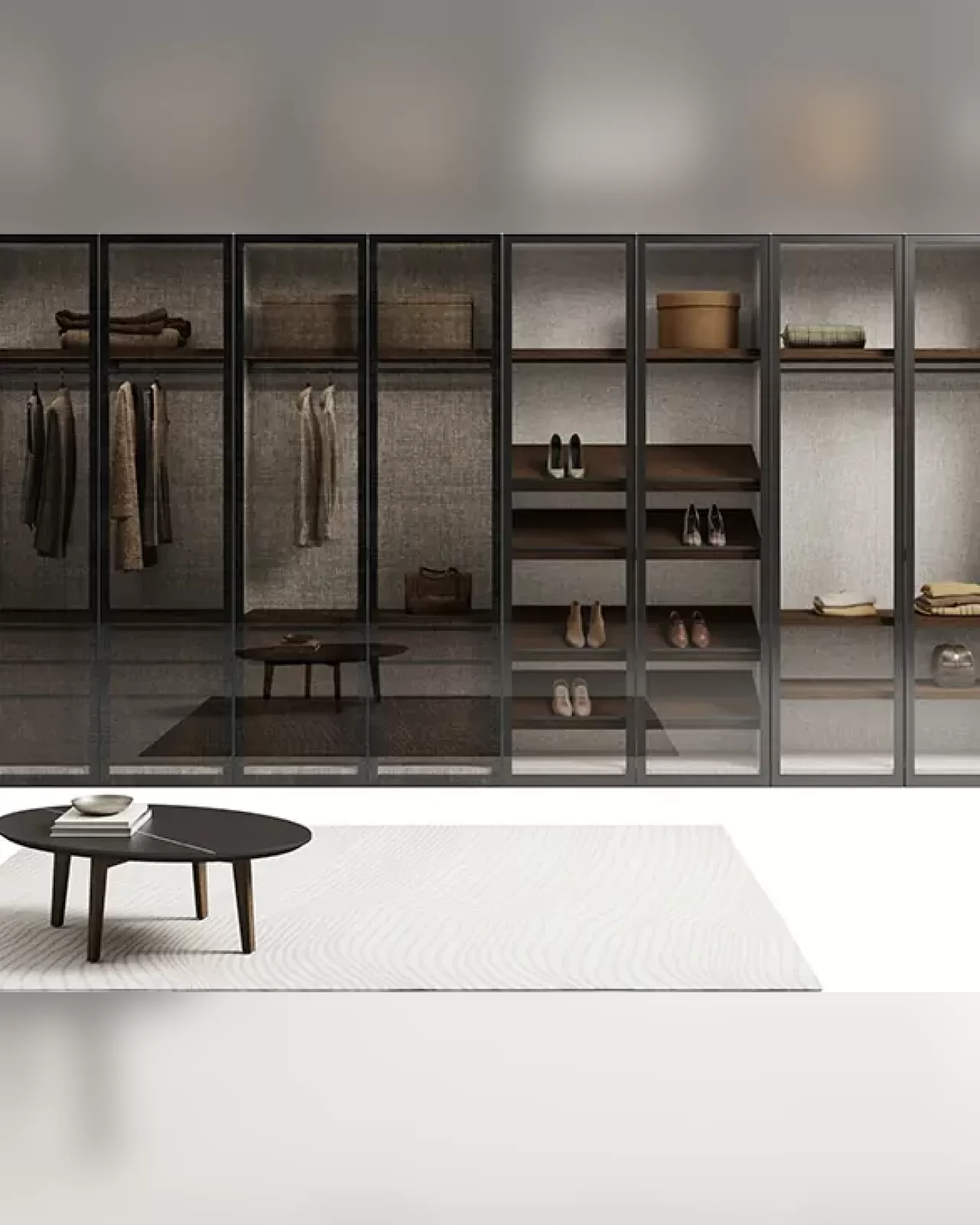 Casio Wardrobe, glass door wardrobe on an aluminium frame