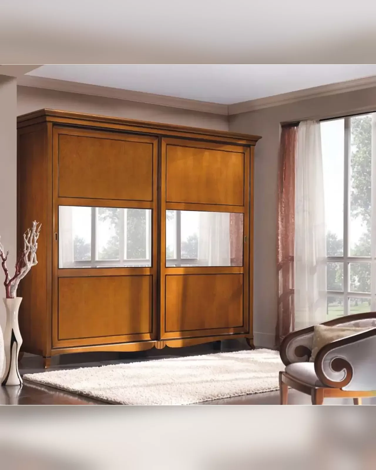 Armadio New Deco con specchio bronzato di Francesco Pasi, armadio definito per configurazione delle ante