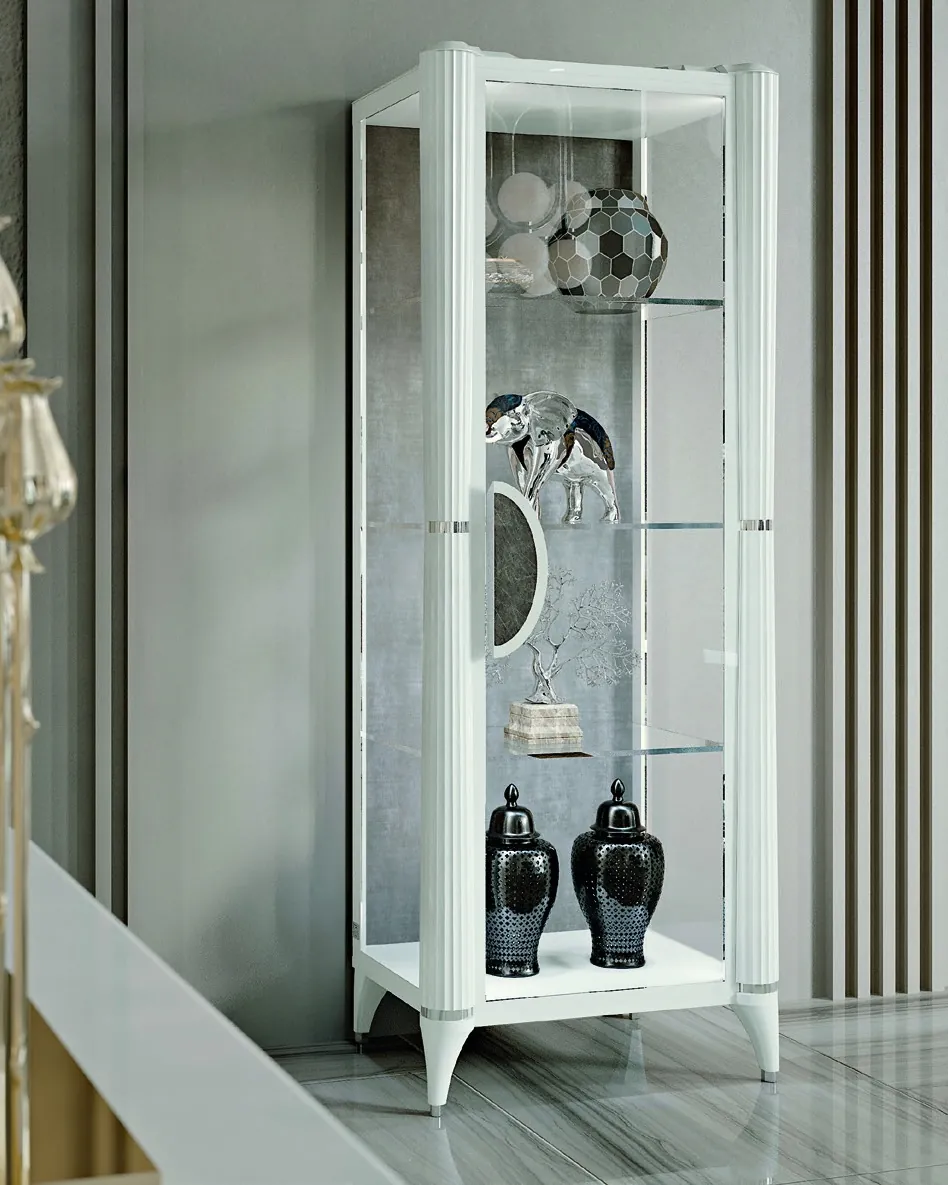 Ellipse One-Door Glass Cabinet, Living Room Furniture, by Francesco Pasi