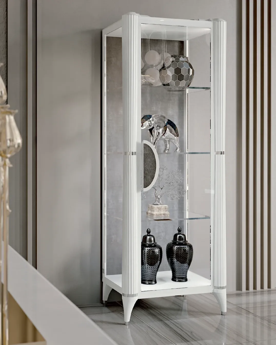 Ellipse One-Door Glass Cabinet, image 2 of 3, by Francesco Pasi