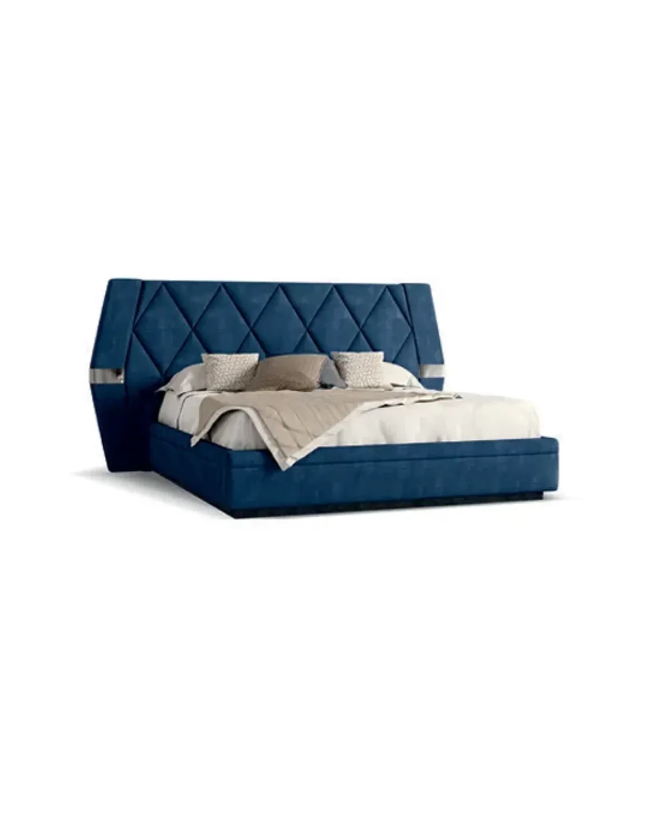 Ellipse Bed with Quilted Headboard, Bedroom Furniture, by Francesco Pasi