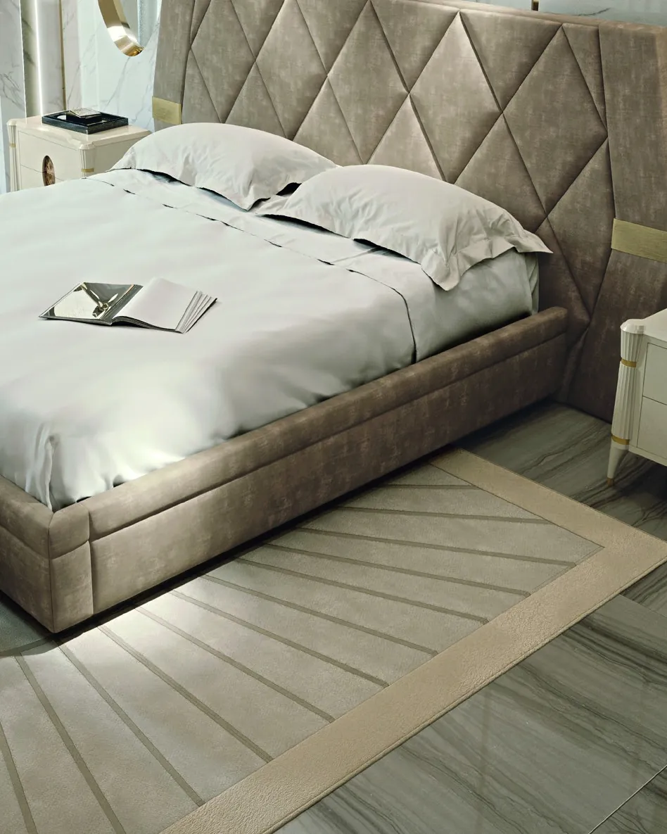 Ellipse Bed with Quilted Headboard, image 3 of 4, by Francesco Pasi