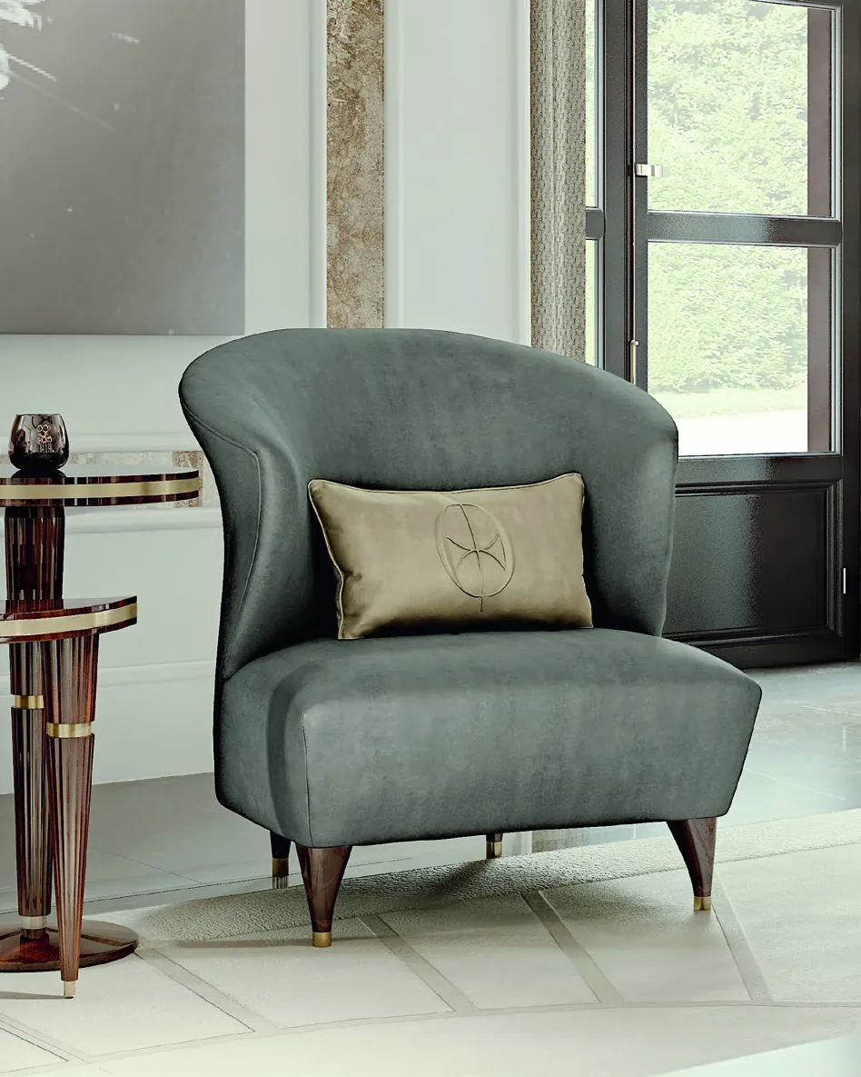 Ellipse Shaped Armchair, Living Room Furniture, by Francesco Pasi