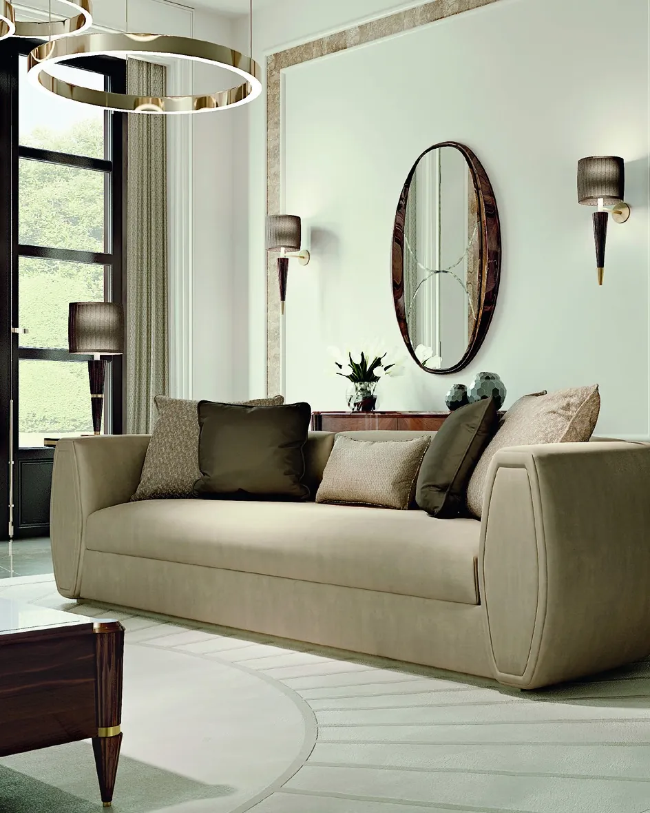 Ellipse Sofa with Rounded Arms, Living Room Furniture, by Francesco Pasi