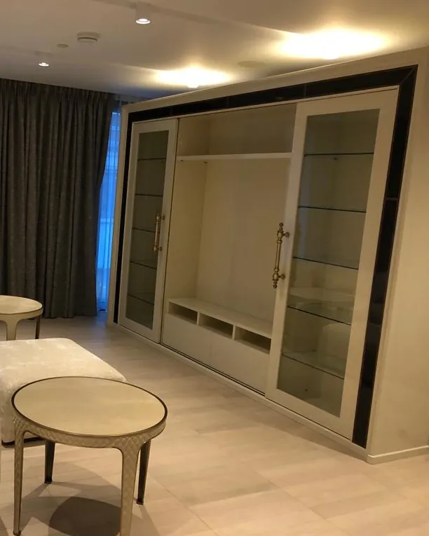 Ellipse Wall Unit with Sliding Doors, Living Room Furniture, by Francesco Pasi