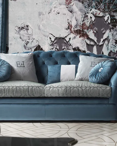 Epoque Atmosphere Velvet Armchair, image 2 of 3, Italian furniture for a villa living room