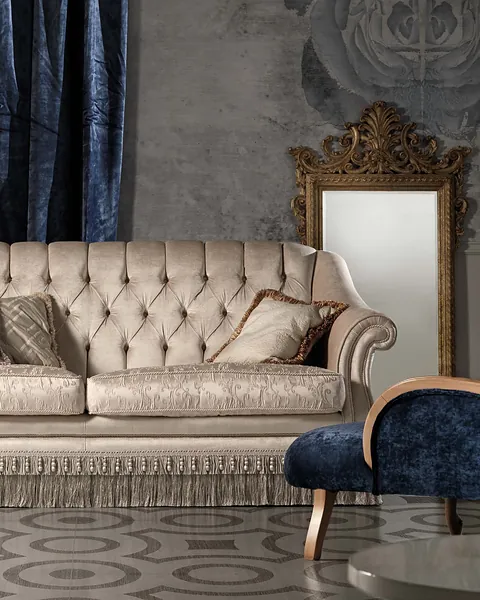 Epoque Atmosphere Velvet Armchair, image 3 of 3, Italian furniture for a villa living room