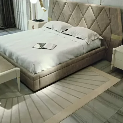 Ellipse Bed with Quilted Headboard