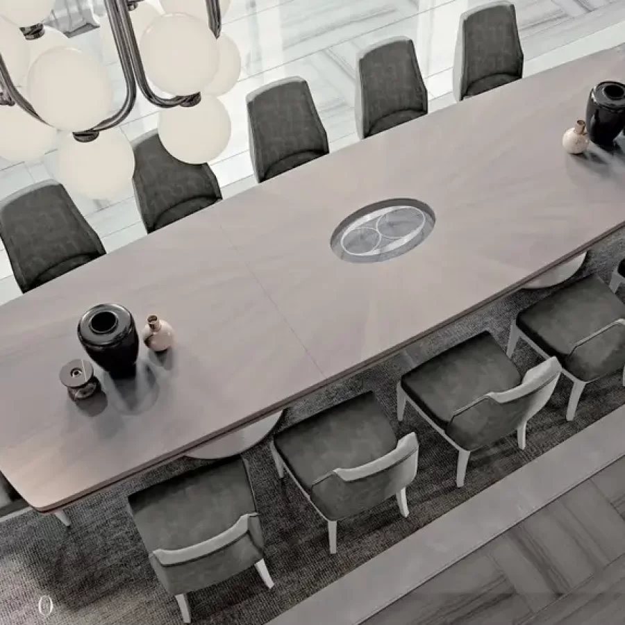 Table de repas Ellipse de cinq mètres de Francesco Pasi — mise en situation