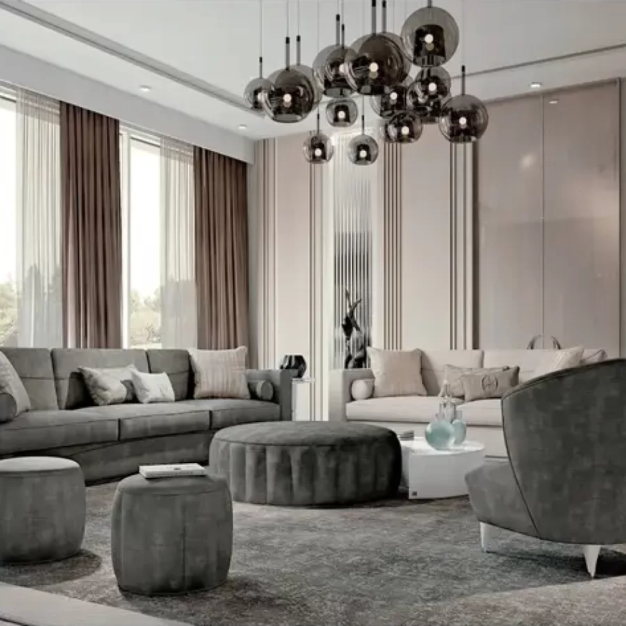 Grand pouf Ellipse rond de Francesco Pasi — mise en situation