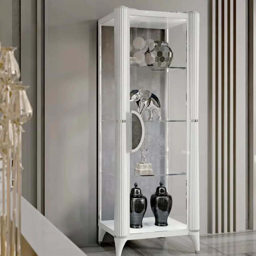 Ellipse One-Door Glass Cabinet by Francesco Pasi, Living Room Furniture
