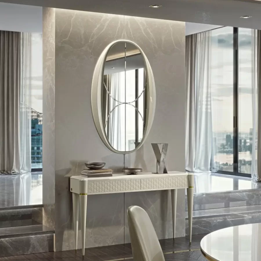 Ellipse Oval Mirror by Francesco Pasi, Italian Mirrors