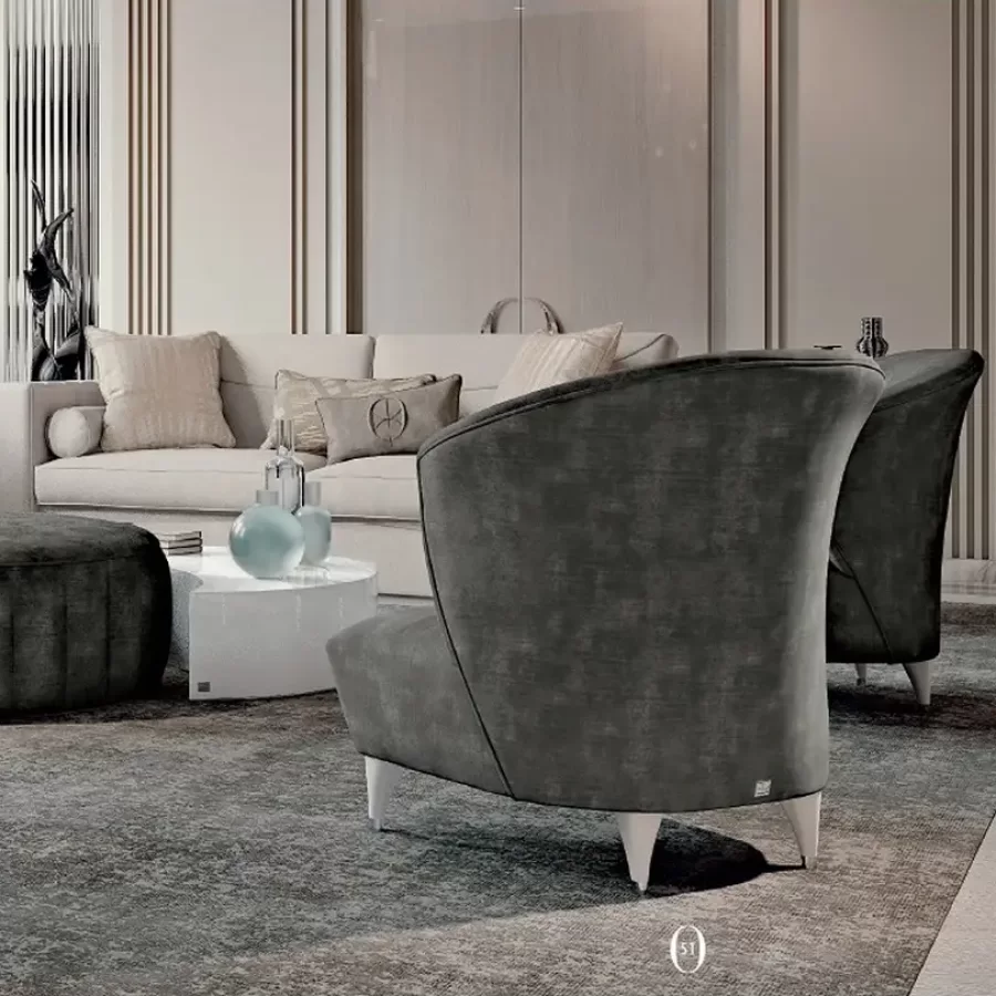 Ellipse Sofa with Straight Arms by Francesco Pasi, Living Room Furniture