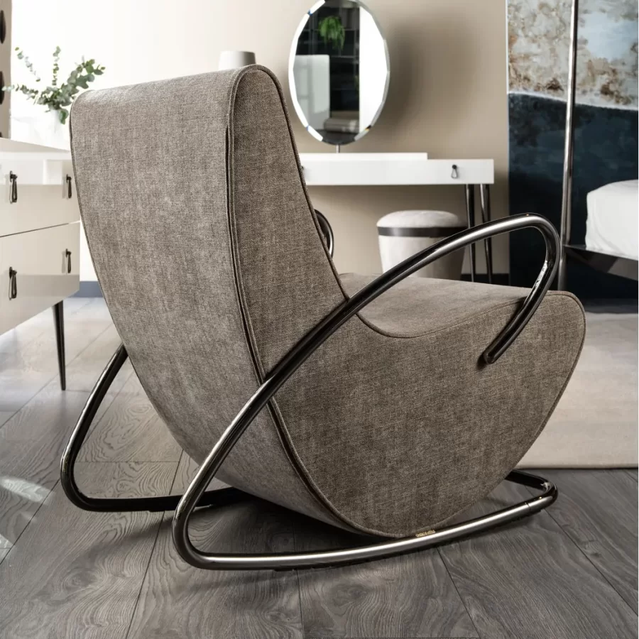 Camilla Rocking Armchair by Cantori, Italian Bedroom Furniture