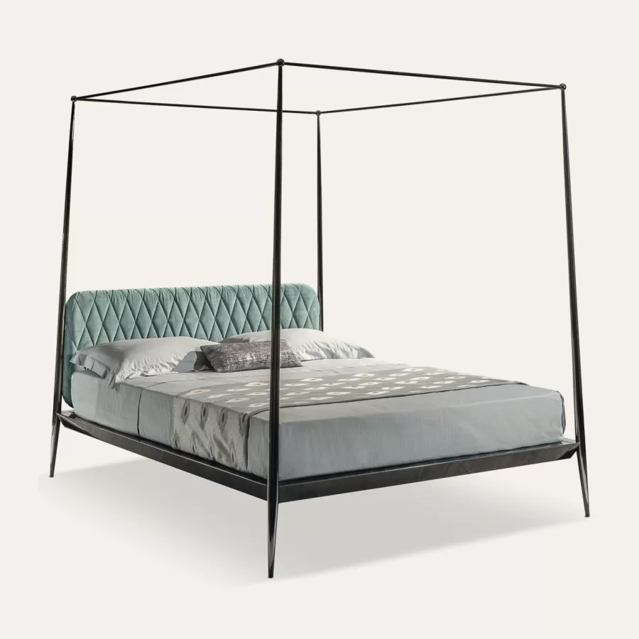 Urbino Upholstered Headboard Canopy Bed by Cantori, Italian Bedroom Furniture