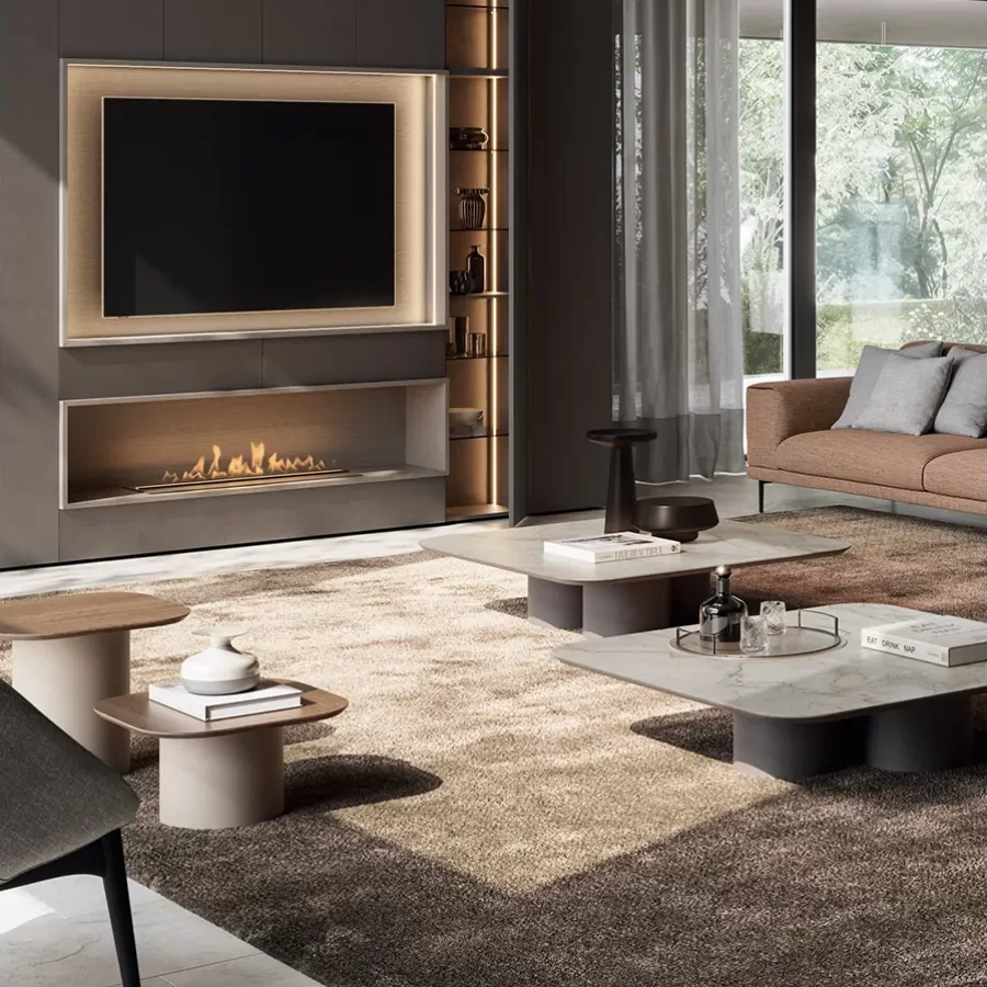 Electric Fireplace Unit by Dall'Agnese, Living Room Furniture