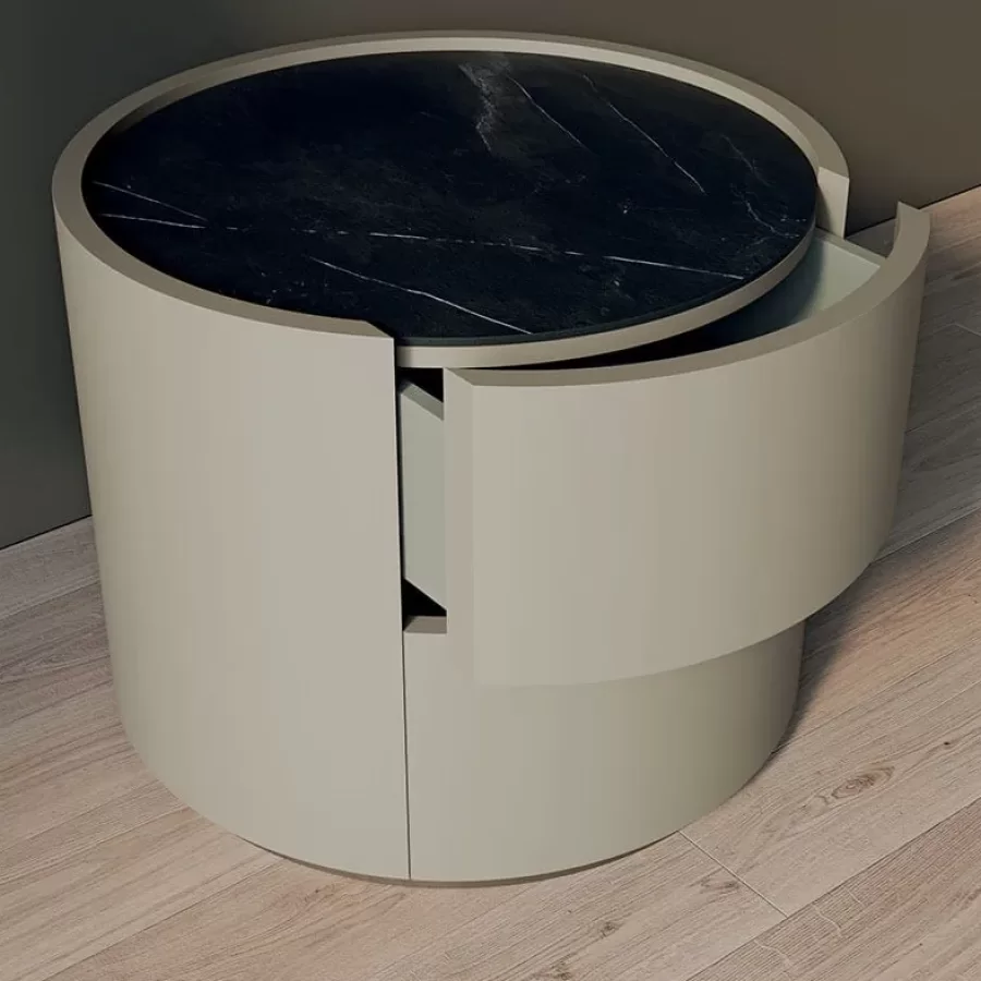 Table de chevet Ronda de Dall'Agnese — compartiment ouvert