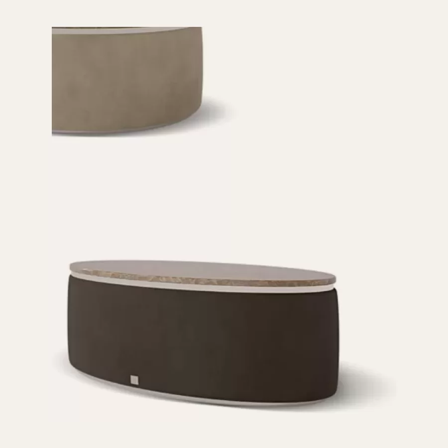Icon Upholstered Oval Coffee Table by Francesco Pasi, Living Room Furniture