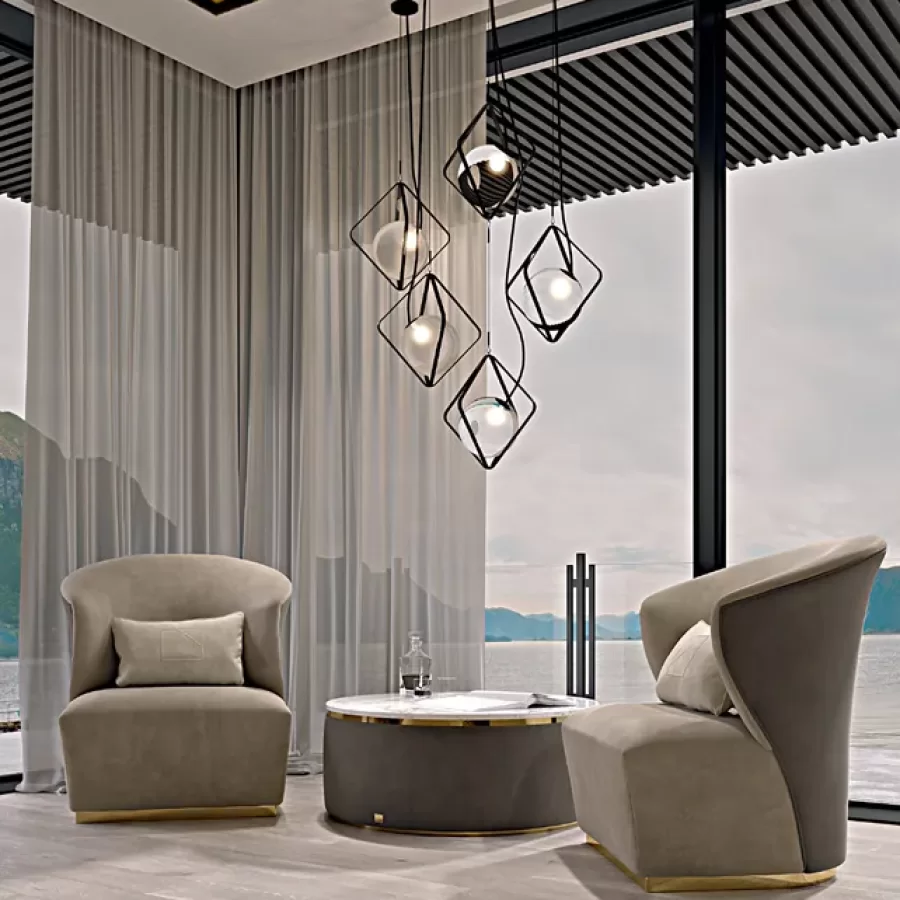 Icon Upholstered Round Coffee Table by Francesco Pasi, Living Room Furniture
