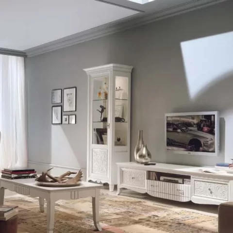 New Deco TV Base with Baskets and Drawer