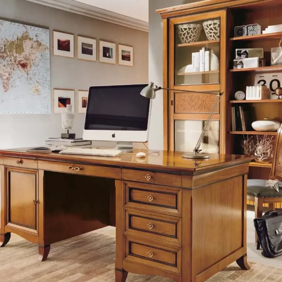 Bureau New Deco à plateau en cuir de Francesco Pasi — mise en situation