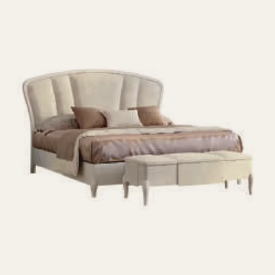 Ocean Arched Bed, Wood Frame, Smooth legs by Francesco Pasi, Italian Bedroom Furniture
