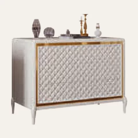 Ocean Chest of Drawers, Hand-quilted rhombus-pattern facade