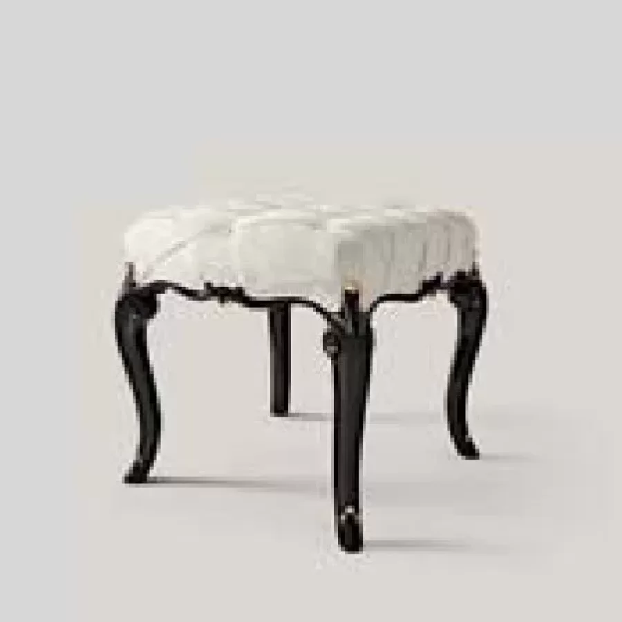 Opera Square Pouf, Tailored Upholstery by Francesco Pasi, Italian Bedroom Furniture