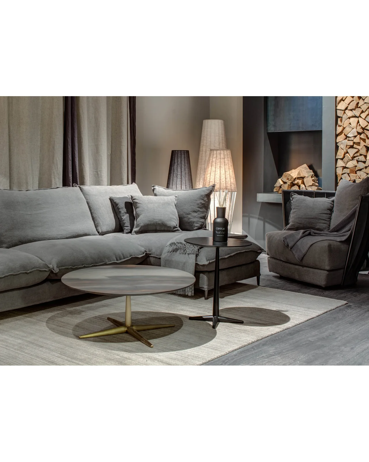 City low round coffee table by Cantori, in an interior setting, photo 5 of 5