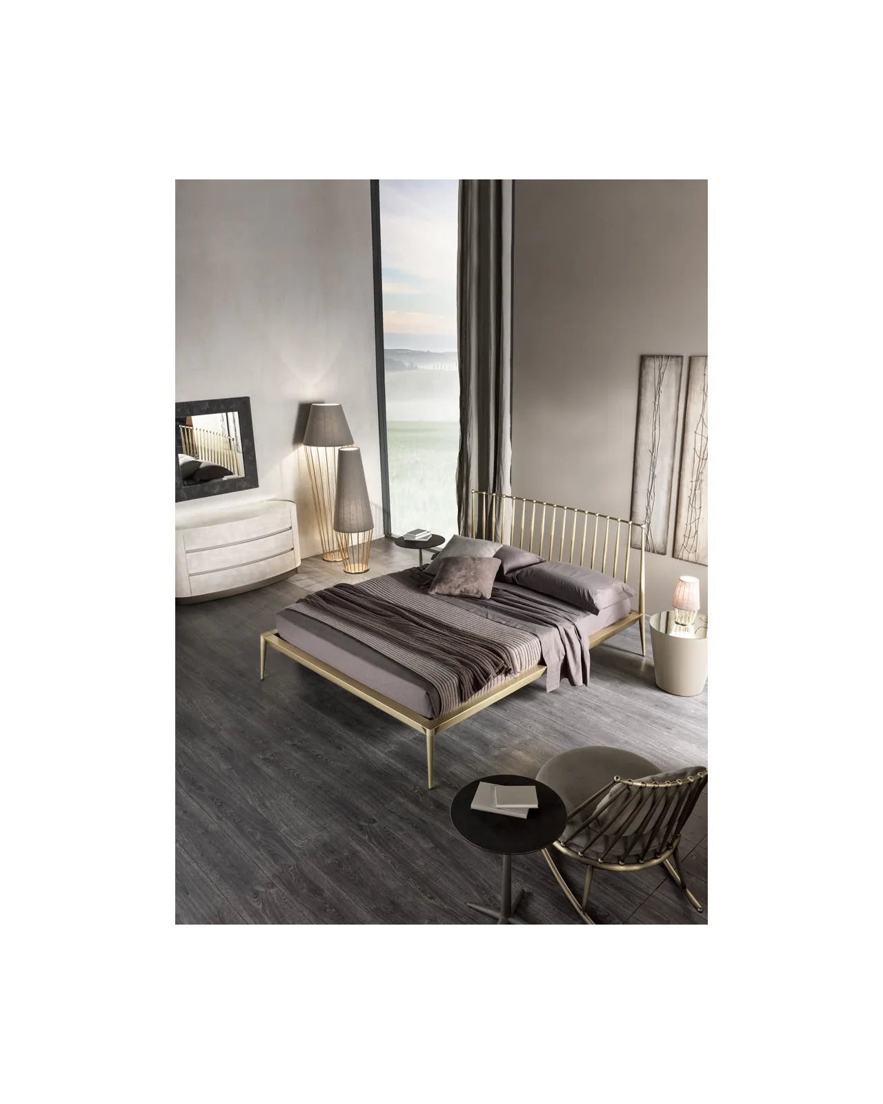 Urbino bed by Cantori, in an interior setting, photo 3 of 3, Nobili Design catalog