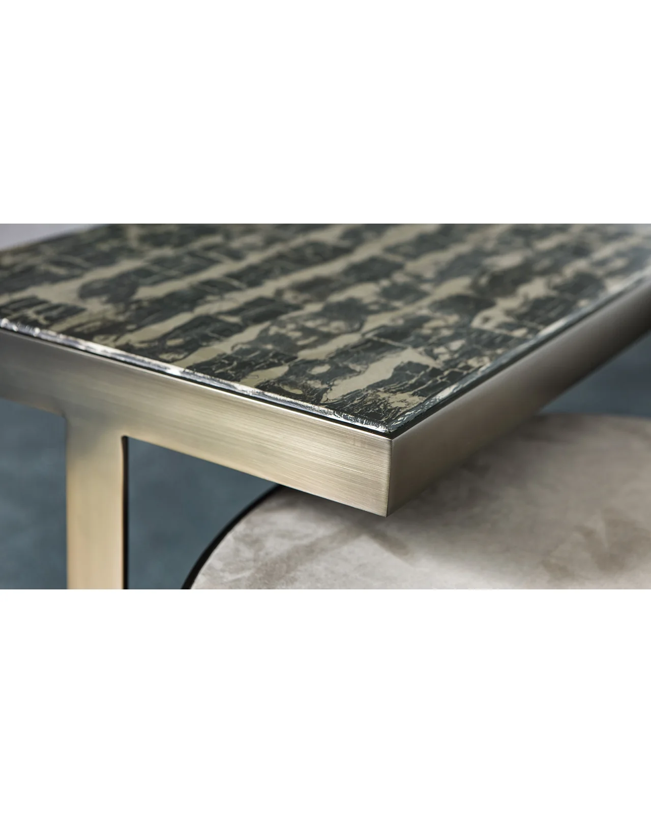 Venezia elliptical coffee table by Cantori, in an interior setting, photo 3 of 4