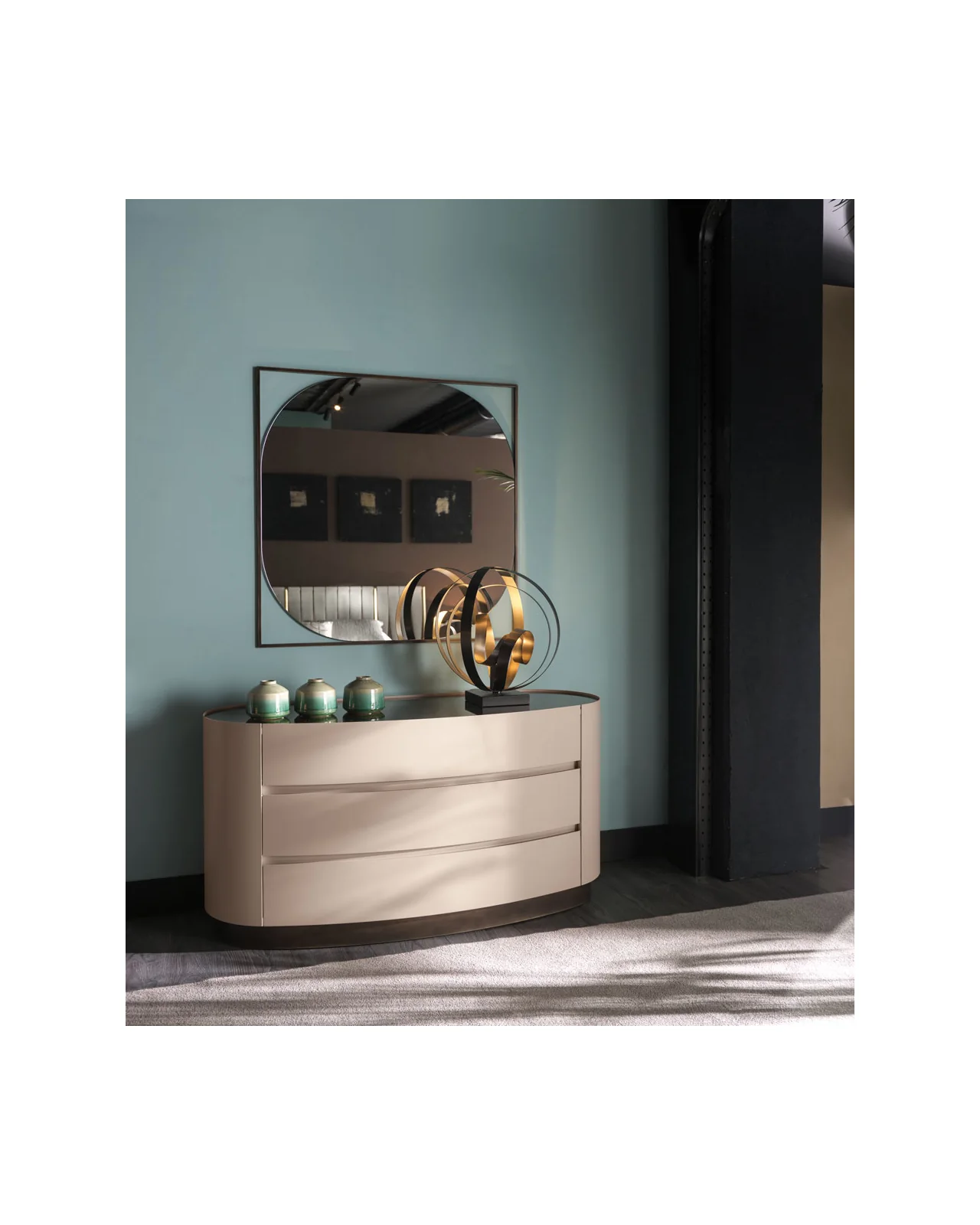 Willow Mirror by Cantori, in an interior setting, photo 6 of 6