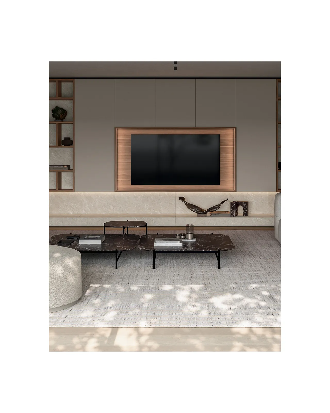 Frame TV Panel by Dall'Agnese, in a living room setting, detail, photo 1 of 2, Nobili Design catalog