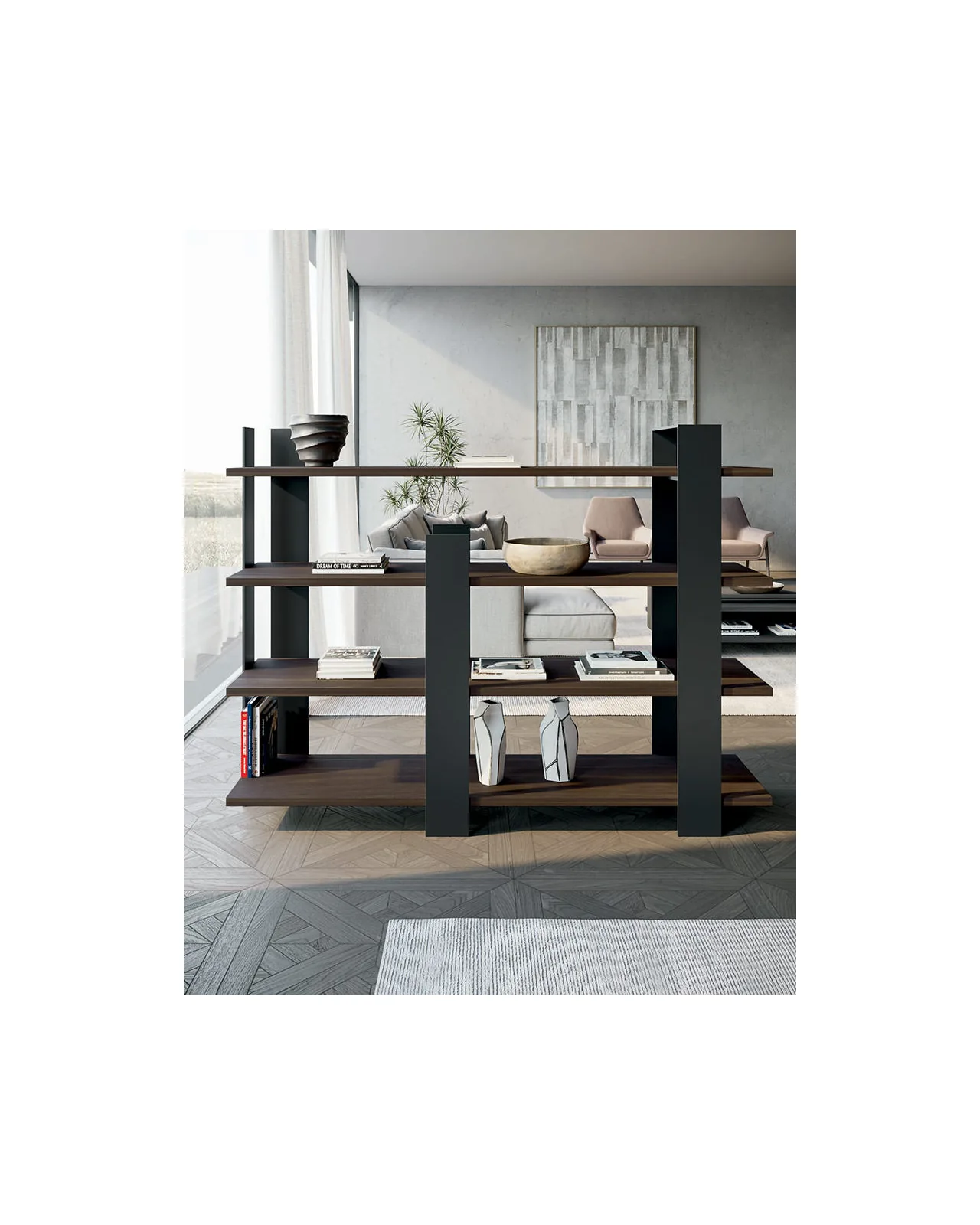 Kyoto bookcase by Dall'Agnese, in an interior setting, photo 3 of 6, Nobili Design catalog