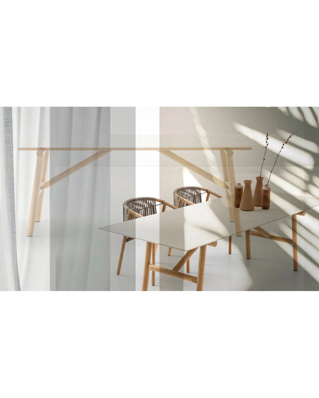 Table de repas d'extérieur Isamu par Ditre Italia dans un jardin, photo 5 sur 5